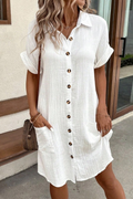 Southern Summer Button-Front Shirt Dress