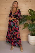 Abstract Floral Maxi Dress