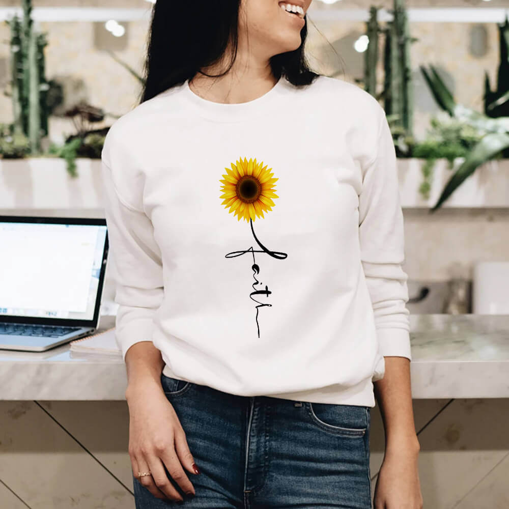 Women's Faith Sunflower Long Sleeve Tee