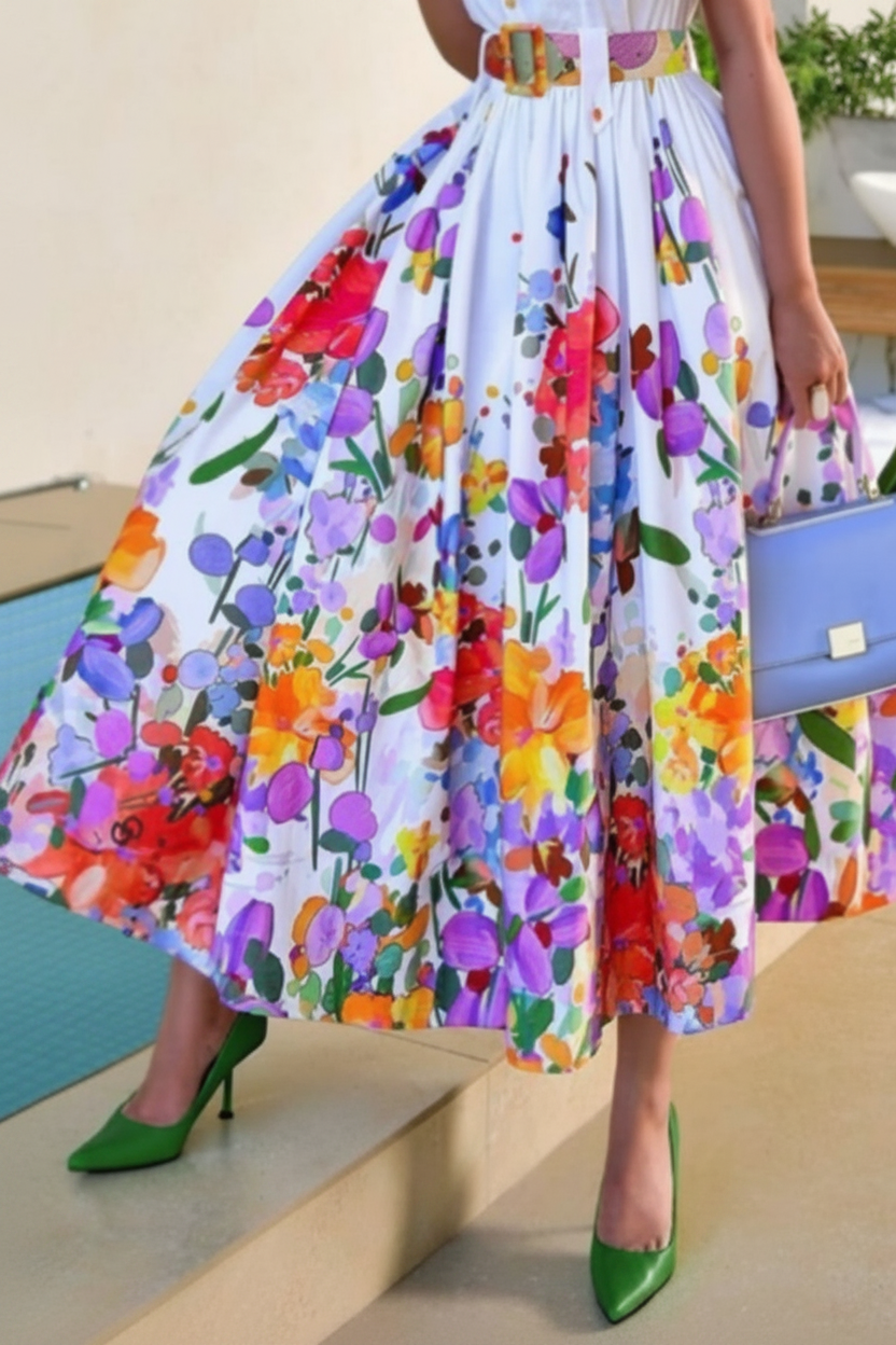 Wildflower Button Midi Dress in Full Bloom