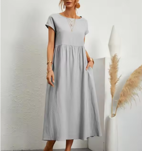 Women's A-Line Midi Dress with Pockets