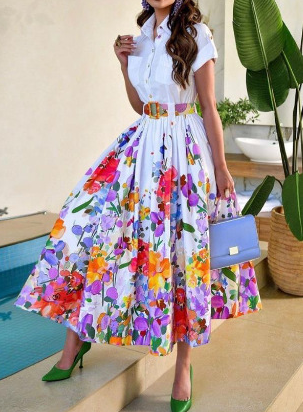 Wildflower Button Midi Dress in Full Bloom